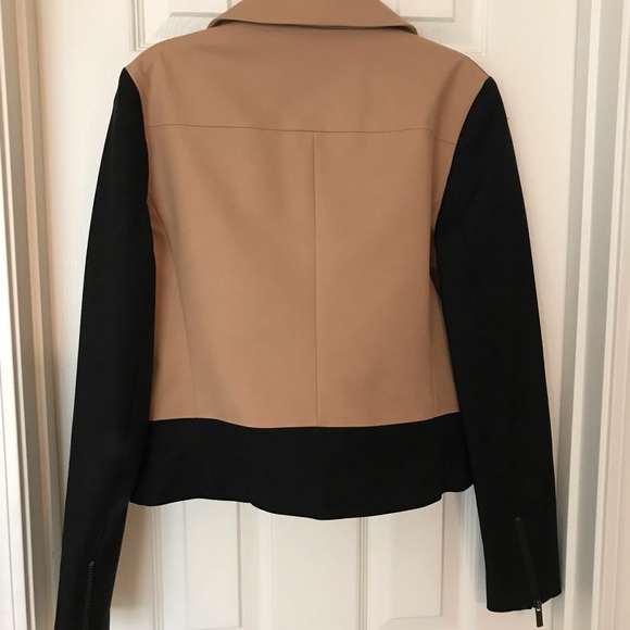 Banana Republic black and tan Moto style jacket - Picture 3 of 4